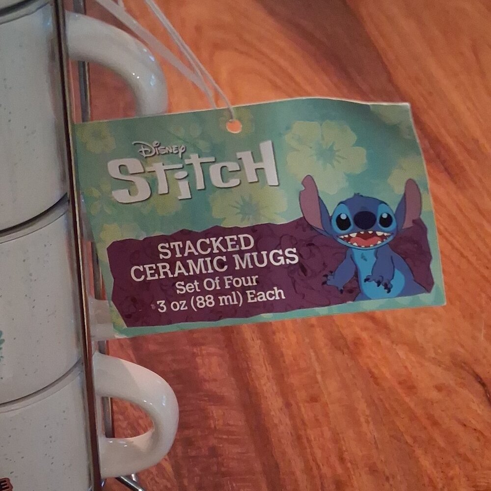 Disney NWT Lilo & Stitch 5-Piece Stackable Ceramic Espresso Mug Set 3oz each - Picture 2 of 5